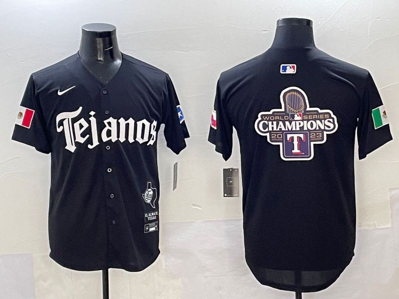 Men Texas Rangers Blank Black Five generations Joint Name 2025 Nike MLB Jersey style 10
